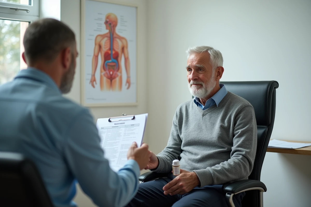 Homme âgé avec un médecin lors d