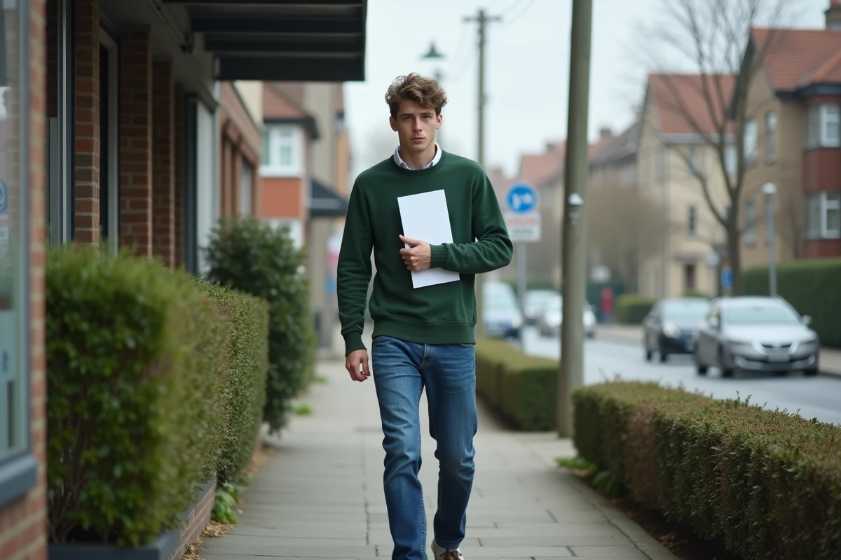 Jeune homme sortant d