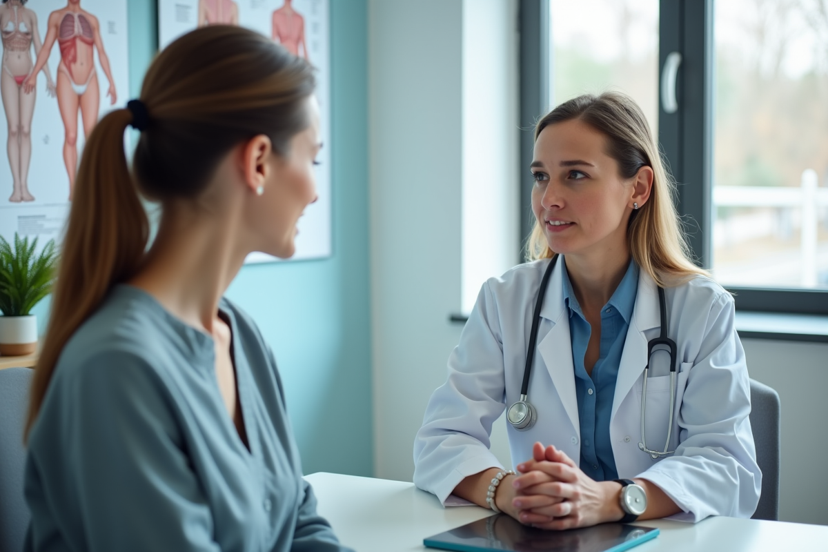 Medecin femme discutant avec une patiente dans un cabinet